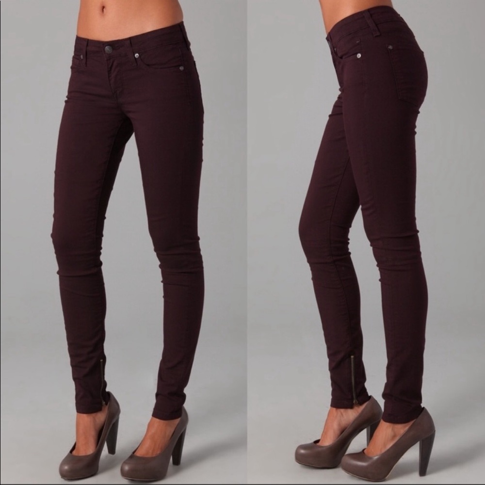 VINCE Calgary Claret Skinny Jeans